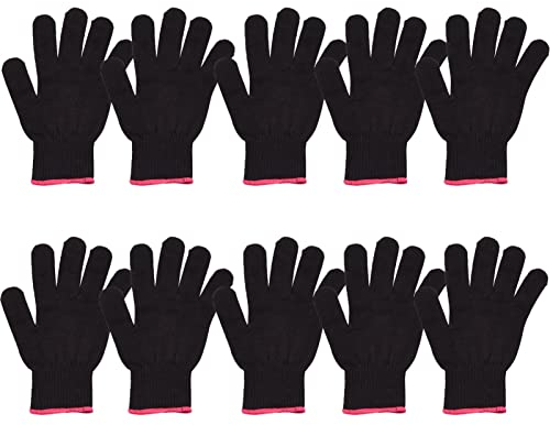 10 Stück Professioneller Hitzebeständiger Handschuh für Haarstyling, Glätteisen Und Lockenstäbe, Hitzeschutzhandschuh Friseur, Schutzhandschuh, Anti Verbrühung Baumwollhandschuhe für linke rechte Hand
