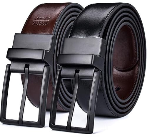Overhil1s Gürtel Herren, Wendegürtel aus Leder for Herren – Klassische und modische Designs Zwei-in-Eins-Gürtel mit gedrehter Schnalle Gürtelgröße 75–160 cm (Size : 160cm (Waist 145cm), Color : 11)