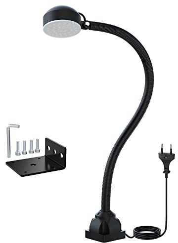 Drehmaschine Led Licht - Maschinenlampe 110V-220V 10W 1200 Lumen Arbeitslicht Verschraubung der Grundplatte Flexibel Wasserdicht Schwanenhals Arm für CNC Werkbank Handwerk Nähmaschine