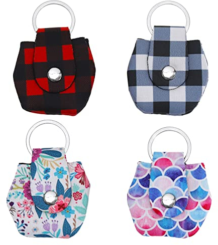 The Lord of the Tools 4 x Hundemarken-Schalldämpfer mit Etikettenring, tauchfähig, Baumwollstoff, Hundemarken-Halter, Taschen-Schutz für Hunde, Katzen, Haustiere, 6 x 5,7 cm