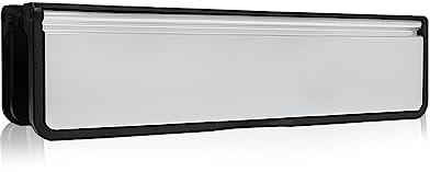 Xfort MailPlate Luxe 10 Letterplate Matt Chrome, Premium Draught Proof Postal Letterbox, Telescopic Sleeved Letter Box for Wooden, Composite and uPVC Midrail Doors with 40-80mm Door Thickness.