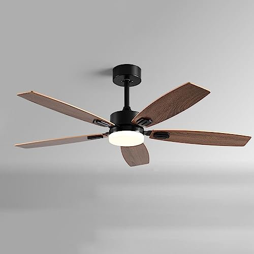 Moddeny Petit Ventilateur de Plafond à fréquence Variable avec lumière Ventilateur de Plafond de Chambre à Coucher en Bois de 42 Pouces Ventilateur de Plafond Vintage avec lumières et télécommande