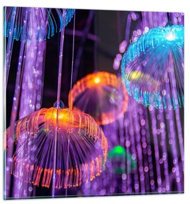 Bilder auf Glas 40x40cm Glasbild Neon Beleuchtung Leuchtdichte Klein Wanddeko Bild im Glas Schlafzimmer Küche Deko Wandbilder Dekoration Wohnzimmer Modern Wall Decor Wand Kunstdruck Art GAC40x40-5380