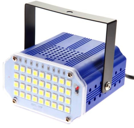 Mini LED RGB White Strobe Lights Sound Activated DJ Flash Stage Lighting Effect 36 LEDs (White)
