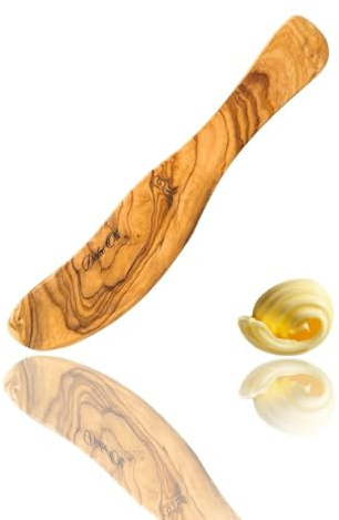Dolce Oli Olivenholz Butter/Käsemesser Streuer 100% mediterranes Olivenholz Handmade Charcuterie Board Zubehör