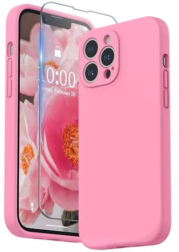 SURPHY für iPhone 13 Pro Max Hülle Silikon mit Displayschutzfolie | Case mit Kameraschutz Stoßfeste Handyhülle für 6,7 mit Erhöhter Randschutz