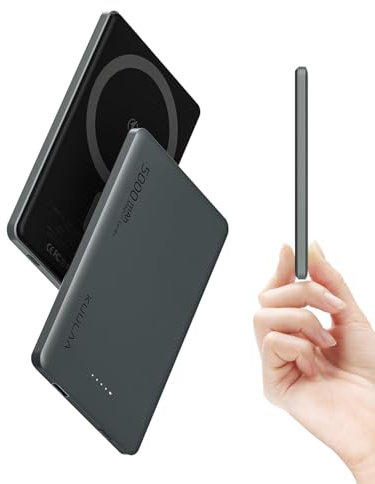 Kuulaa MagSafe Power BankChargeur portable pour iPhone, 0,8 cm, batterie Apple Mag-Safe 5 000 mAh, banque d'alimentation sans fil avec PD 20 W, charge USB-C bidirectionnelle compatible avec iPhone 15