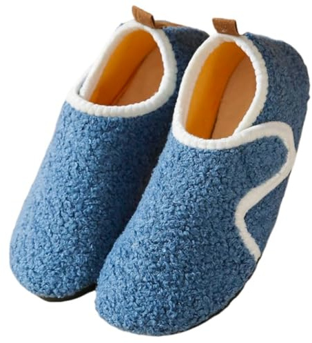 Solshine Pantuflas de felpa cerradas cálidas zapatillas antideslizantes para mujer, turquesa, 38/39 EU