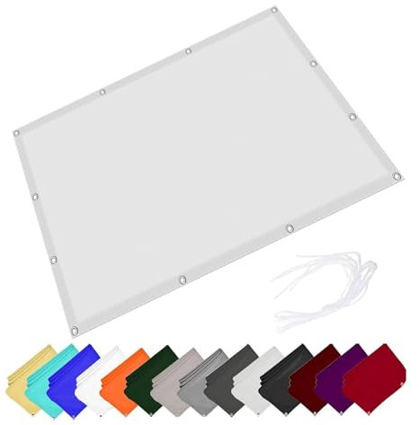 Markisenstoff Rechteckig 1 x 10 m Uv-Schutz, Wetterfest, Sonnenschutz Sonnenschutzsegel Regenschutz Balkon Seitenmarkise Schattenspender für Balkon Terrasse, Weiß