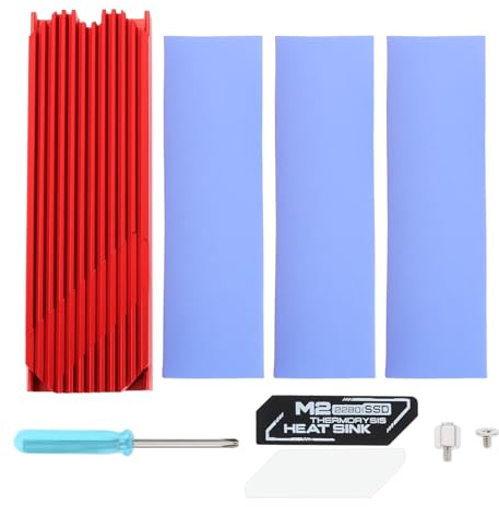 YINETTECH M.2 2280 SSD NVME Kühlkörper Kühler Kit Einzel Doppel Seite Kühlkörper Aluminium Rot