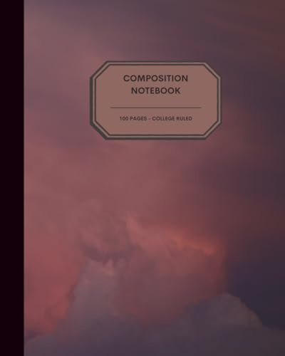 Dreamlight: Moody Cloud Journal Notebook – 8x10” – 100 College Ruled Pages – Ethereal Dusky Pink Sky Aesthetic with Dark Academia Vibes – For Writers, Thinkers & Dreamers