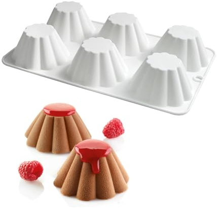 XiaoShenLu 3D stampi in silicone per la cottura della torta della mousse, stampo di dessert francese per pasticceria, gelato, forma trapezoidale di pizzo