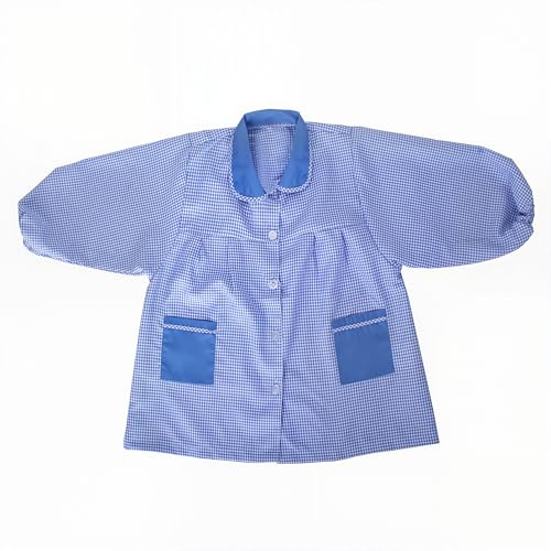 Victory Bata Infantil Escolar Unisex Rayas Colores Vivos Con Bolsillos Cuello Contraste Manga Larga Con Goma Uniforme Guardería Preescolar Lavable Resistente Cómoda Versátil Niños Niñas - Serie 609