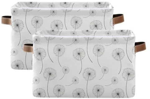 Grckit Cestini portaoggetti pieghevoli in tessuto bianco con motivo a palloncini, grandi contenitori per organizzare mensole armadio casa, decorare le tue stanze