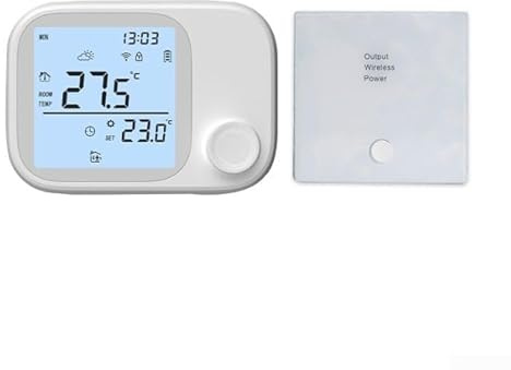 CYRENT Termostato wireless WiFi intelligente per riscaldamento dell'acqua RF433 Caldaia a gas Regolatore di temperatura digitale con modalità automatica manuale a risparmio energetico (WIFI)