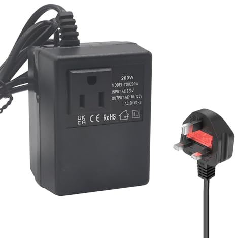 Step Down Power Voltage Converter Transformer, 220V to 110V US to UK Voltage Converter, Intelligent Efficient Adapter-Mobile power bank, for WIFI Power Bank POS Machine Travel Hotel Household