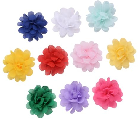 DECORNIJIA Haarspangen mit Blumen für Mädchen 10 Stück Gewebe Haarnadeln mit Blumenmuster Bequem und Kindgerecht Niedliche Haaraccessoires für Babys und Kleinkinder Geeignet Zufällige Farbe