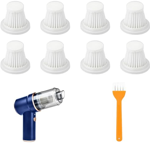 Filtro per aspirapolvere manuale, 8 pezzi, filtro di ricambio HEPA per aspirapolvere a mano, Riutilizzabile, Lavabile(5.09 * 4.7 * 2.85 cm)