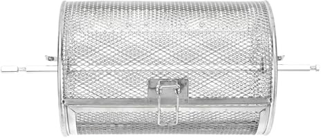 WEKADRIN Panier Rotatif Inox avec pour Friteuse à Air Cage de Rôtissage Anti-rouille pour Fruits Secs et Viande Accessoire Polyvalent Cuisson Four et Grill