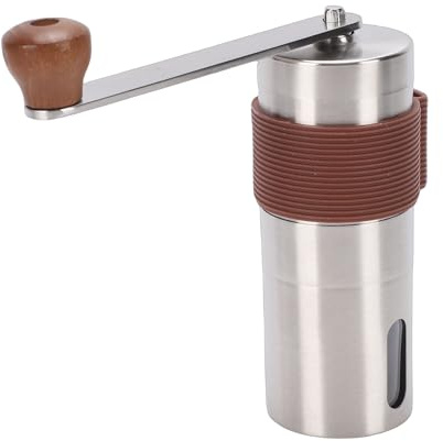 Fockety Moulin à café Manuel, Moulin à Grains de café Manivelle Portable en Acier Inoxydable, Broyeur Fraises Conique pour Voyage, Camping, Bureau, Expresso, Goutte Goutte en