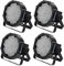 4x Showlite FLP-144 Flatline Panel LED Scheinwerfer (PAR Strahler, Discolicht, Bühnenbeleuchtung, Lampe, 144 LED/RBG mixing, Anschlüsse: DMX In/Out, 6 DMX Modi)