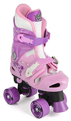 xootz Girl 's Quad justerbar och vadderad rullskridskor rosa rosa/lila storlek 3 – 5