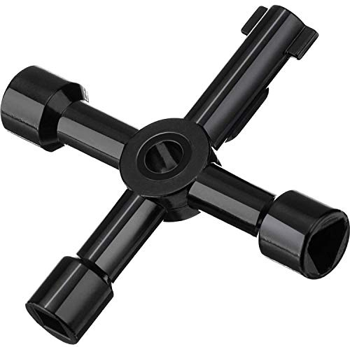 WILLBOND Vierkantschlüssel Wasserhahn 4 Kant Schlüssel Dreikantschlüssel Schaltschrankschlüssel Universal Entlüftungsschlüssel Multi Schlüssel für Heizung Entlüften Pöller Schrank Elektroschrank