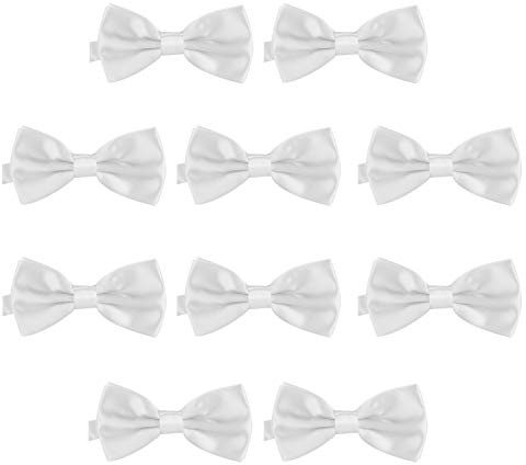 10-pack DonDon herrfluga 12 x 6 cm färdigknuten och längdjusterbar vit
