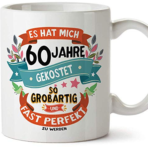 Mugffins Geburtstagstasse 60 Jahre Alt - Becher/Mug als Geschenk zum Geburtstag/Jubiläum - Keramik 350 mL
