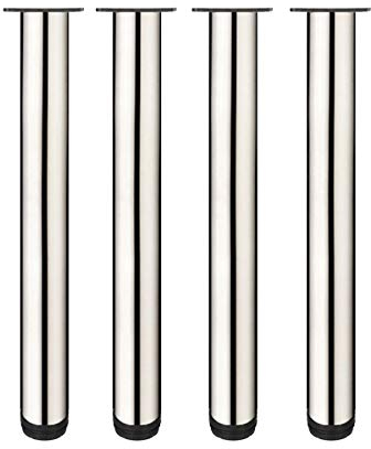 Drenky Tischbeine Höhenverstellbar,4 Stück Möbelfüße Verstellbar 40cm Füße für Möbel Schrank Füße Möbelfüße Edelstahl Gesamthöhe 400mm-415mm Kommen mit Edelstahlschrauben für Möbel Projekt