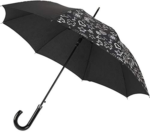 noTrash2003 Automatik-Taschen Regenschirm mit Farbwechsel bei Regen Metallgestell mit Handöffner, Durchmesser ca. 103 cm