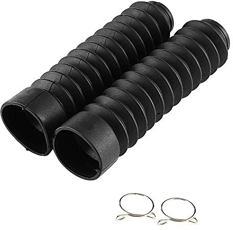 Motorrad Vorderradgabel Abdeckung, 2 Stück, Gummimaterial, 205 x 42 mm, Schwarz, Gamaschen Stiefel, Stoßdämpfung Staubabdeckung