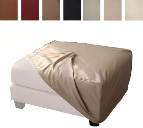 LMVYUVLF Rektangulärt sittsäcksöverdrag, svart vattentätt fotstöd, 31–39 tum, fotstöd, överdrag för vardagsrum och sovrum, enkel att installera och rengöra (Warm beige, 81–100 cm/31–39 tum)