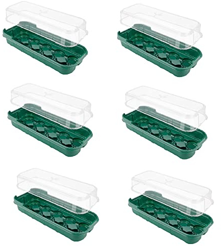 RTWAY 6 PACK Seed Propagator Tray Set, Mini Sturdy Windowsill Trays with Cover Dome, Seed Starter Tray Greenhouse Grow Trays for Seeds Growing Starting