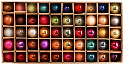 Kingrol 50 Pack 1 Inch Glass Ball Ornaments, Mini Christmas Tree Decorative Balls, Decora Baubles Pendant for Xmas, Wedding, Party, Home Decor