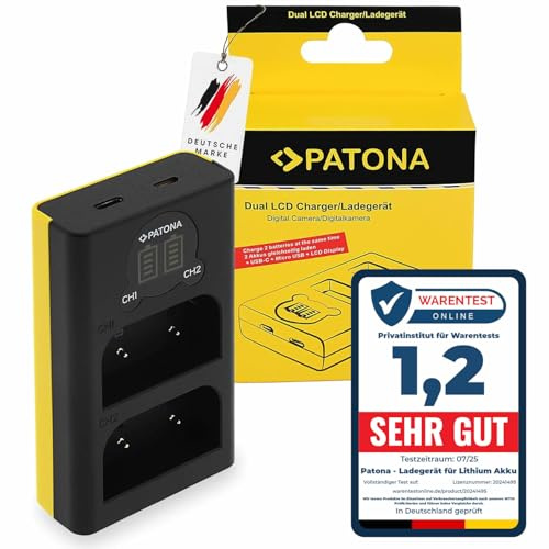 PATONA LCD Dual Charger for BLX-1 BLX1 Battery, USB-C Micro-USB Input (5 V/2.1 A) Charger Compatible with Olympus OM1 OM-1 II OM-3 OM3