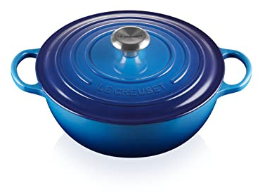 LE CREUSET Signature Soup Pot 26cm Azure Blue SS Knob