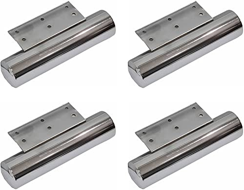 Just Accessories Chrome Silver Tube Legs Feet Heavy Duty For Furniture, Metal Home DIY Projects for Sofas, Beds, Chairs, Stools, (Chrome Plated) (4)