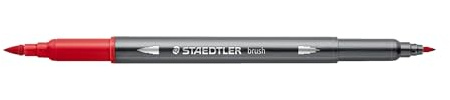 STAEDTLER 3001 Doppelfasermaler Aquarell – Rot, 10 Stück