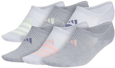 adidas Women's Superlite 3.0 6-Pack Super No Show, Athletic Socks, Invisible Ultra Low-Profile, Cushion & Arch Compression