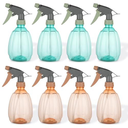 WOPPLXY 8 PCS 500ML Empty Spray Bottles - Spray Bottles for Cleaning - Refillable Plastic Spritzer Trigger Spray Bottle for Cleaning, Gardening,Plant Mister