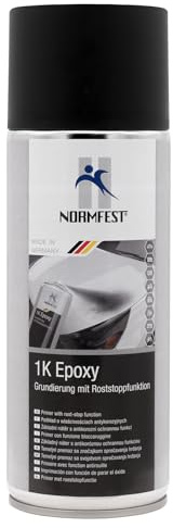 Normfest 1K Epoxy Grundierung Schwarz – Rostschutz & Haftvermittler für Stahl, Aluminium & verzinkte Flächen – schnelltroc., schleifbar & überlackierbar – professioneller Korrosionsschutz – 400 ml