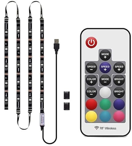 Fengyan Beleuchtung Zubehör 5pcs / los TV Hintergrundbeleuchtung LED Strip 5V USB Strip IP65 Wasserdicht TV Hintergrundbeleuchtung Set TV Hintergrundbeleuchtung Strip (Größe : 17 Keys - Blackboard