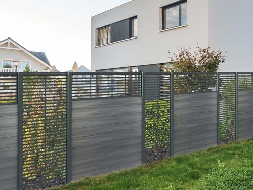 WPC Sichtschutzzaun Premium Dark Grey 300mm Konfigurierbar | Gartenzaun | Sichtschutzzaun | Steckzaun 180 cm-5.4