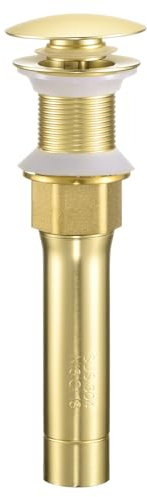 sourcing map Goldener Waschbeckenabflussstopfen, Goldener Waschbeckenstopfen mit abnehmbarem Waschbeckenablaufsieb für das Waschbecken