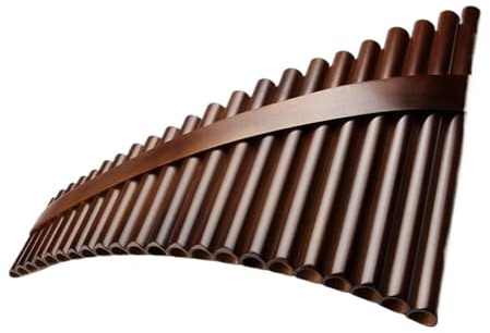 Panflöte Instrument Handgefertigte Panflöte C-Dur Braune Farbe Volksholzblasinstrument 22 Pfeifen (Color : Left)