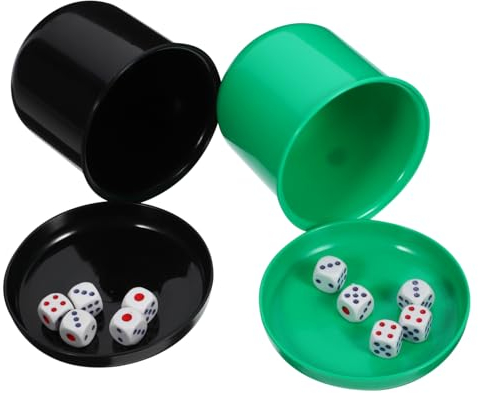 ORFOFE Ergonomisches Würfelbecherset 5 Stück Mit 25 Würfeln Aus Langlebigem Material Geeignet Für Backgammon Und Bar Spiele