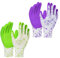 AYESY Gants de Jardinage pour Femme, 3 Paires de Gants de Travail de Jardin en Caoutchouc Respirant, Gants de Protection Multi-Usages en Latex Nettoyage avec Motif Floral, Violet, Vert, Gris Vert