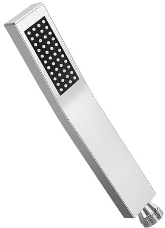 VZU Handbrause Hochdruck Duschkopf, 304 Edelstahl Moderne Handbrause Wasserfall Badezimmer Anti-Kalk-Düsen Duschkopf, Silikon Düse Einzel Funktions Duschkopf für Badezimmer Hause