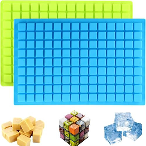 YXHZVON Bandejas Para Cubitos Hielo, 2 Piezas Moldes de Cubitos Hielo, Cubitera Silicona para Agua, Cola, Cócteles, Puré de Frutas (126 Cavidad)